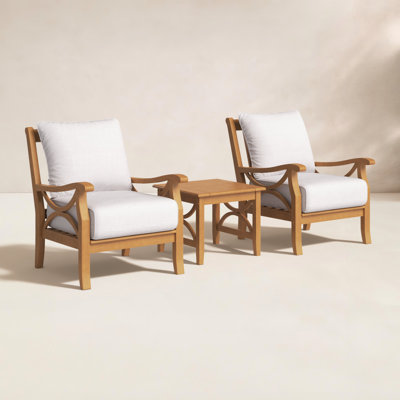 Brunswick Teak 2 - Person Patio Conversation Set with Cushions