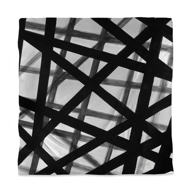 Abstract Bold Lines White Duvet Cover | Living Room Decor, Queen Duvet Cover