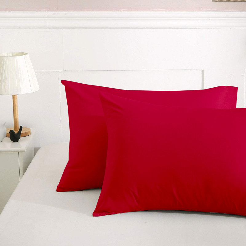Kotto 100% Polyester Square Oxford Pillowcase, Red