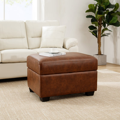 Repose-pieds en similicuir avec rangement, repose-pieds