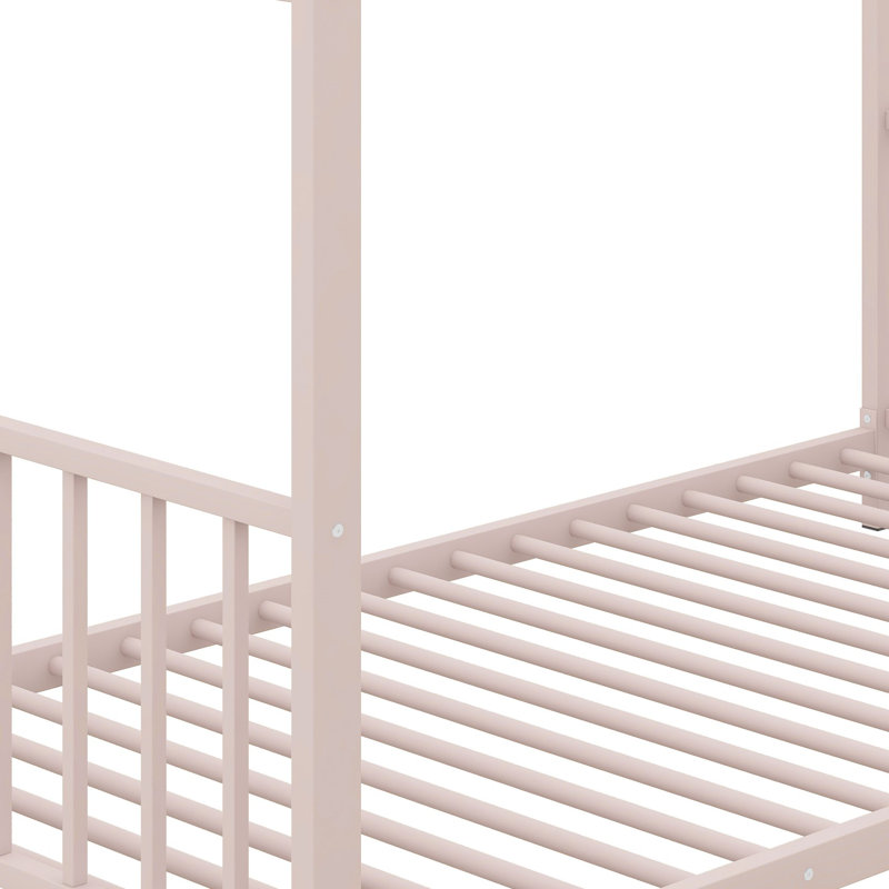 Lit plateforme en métal, Rose