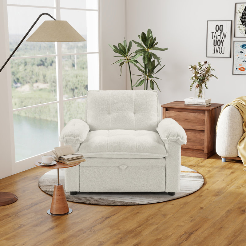Fauteuil-lit convertible convertible 3-en-1 Buckley l 47,2 po Buckley, White