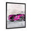 «Beautiful Old Magenta Car on Grey», peinture sur toile-67323602-67323600
