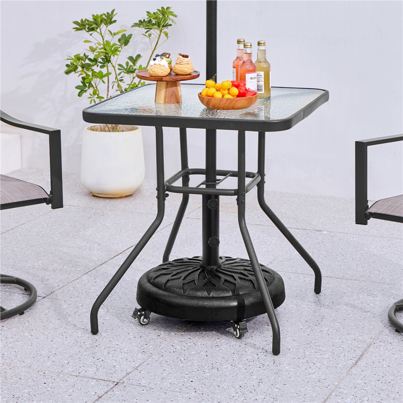 Colour 24.7kg Free Standing Umbrella Base with Wheels, Black
