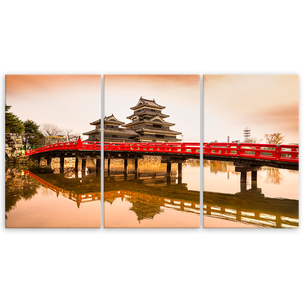 Leinwandbild Japan Bridge Trees Nature