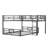 L-Shaped Metal Twin over Full Bunk Bed, Kids Space-Saving Steel Frame, Black