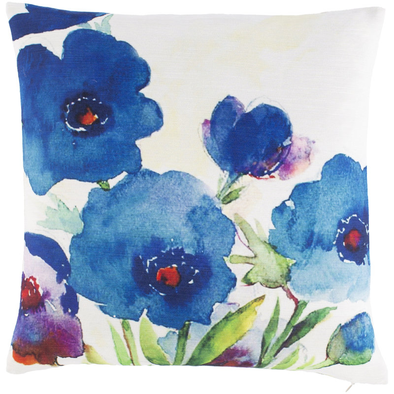  Perenial Floral Throw Pillow Cover, 20" x 20"