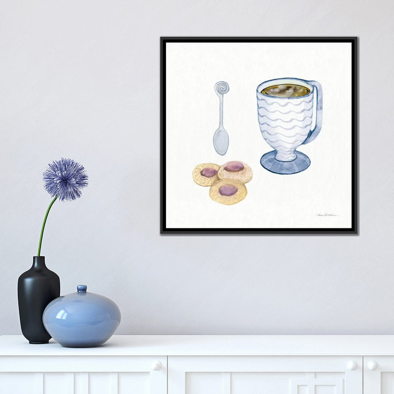 «Coffee Break X», reproduction sur toile tendue, H 18 po x l 18 po x P 1,5 po, Toile encadrée noire, Pas de tapis