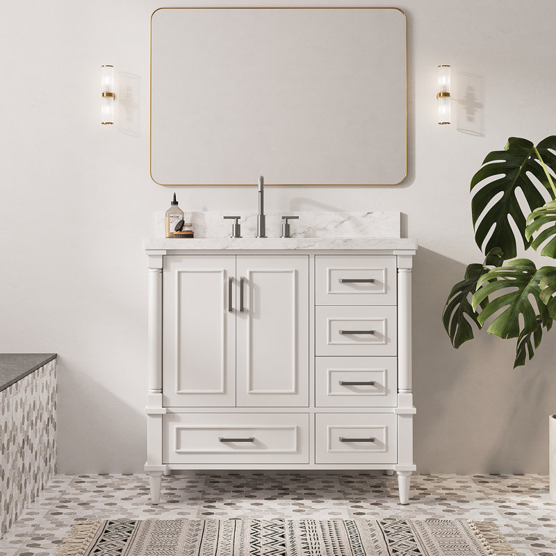 36" Fully Assembled Freestanding Bathroom Vanity With Top, 36"
