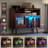 Large Record Player Stand, 350 Vinyl Record Storage Holder with Power Outlet and LED Light-471732376