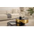 35.4" Coffee Table with Dual-Tier Rotating Top, Smoked Glass and Two-Tone Metal（Modern Round ）