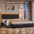 Athanasius Faux Leather Platform Bed with LED Lighting and Drawers-1356800846-1348519639