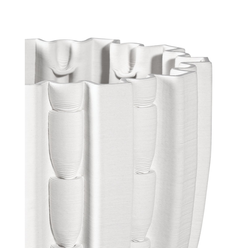 Fluted Medium Vase, 10" H x 6.5" W x 6.5" D