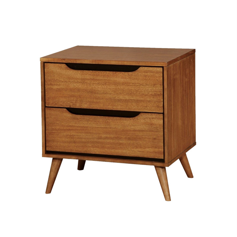 Solid Wood Nightstand, Light Oak