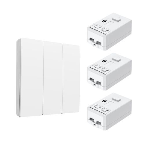 Ener - J Kinetic Wireless 3 Gang Smart Light Switch Kit White 5A WiFi RF Receiver