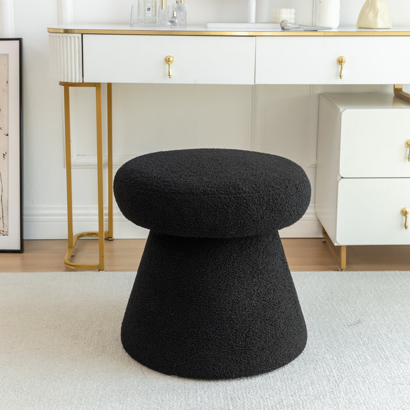 Repose-pieds avec tabouret décoratif, Noir
