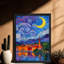 «Black», peinture à l'huile rétro, village de couleur, art mural, impressions de style rétro-1530967451