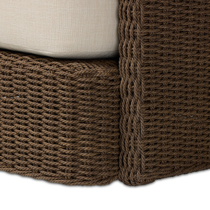 Corrigan Outdoor Swivel Armchair, Dark Textured Woven