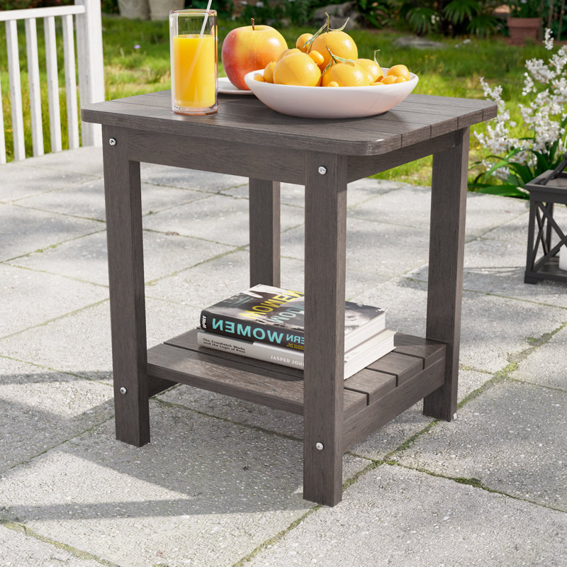 Table d'appoint de patio, ensembles de conversation toutes saisons pour chambre, chevet, porche, balcon et terrasse, Brun