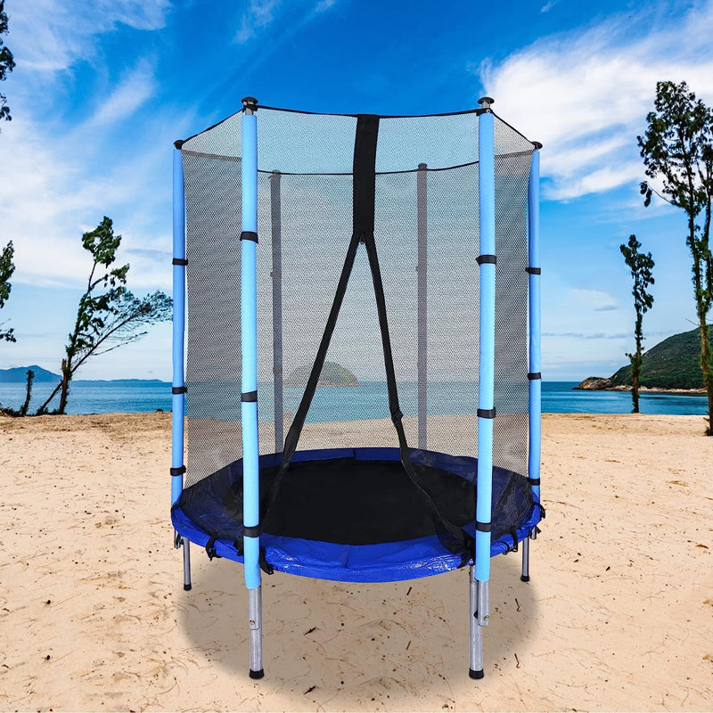 Trampoline d'intérieur hexagonal pliable pour enfant avec enceinte sécuritaire Redcamp