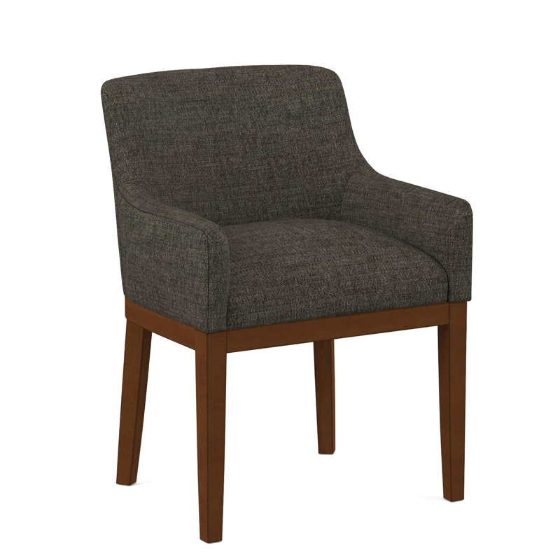 Upholstered Arm Chair, Salvador Asphalt, English Saddle