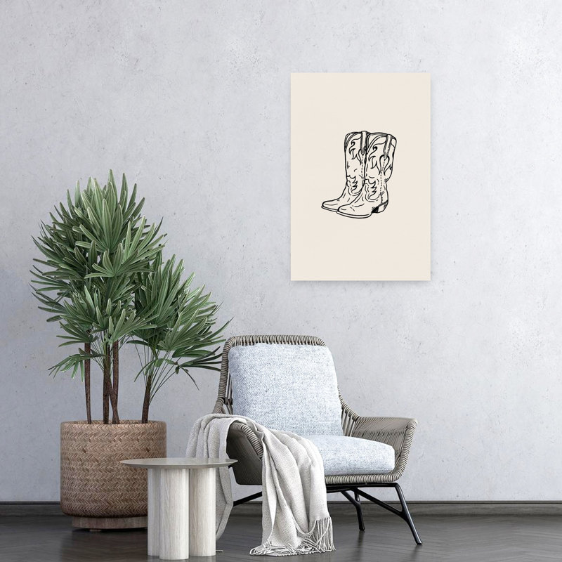 Art contemporain contemporain rétro rustique, Noir, H 24 po x l 16 po