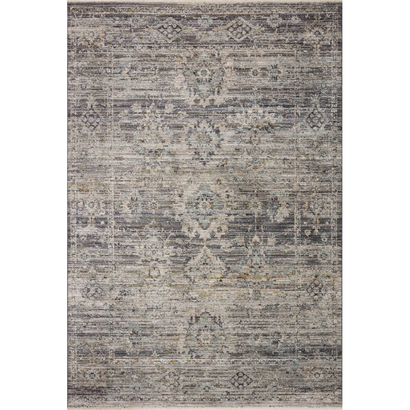 Tapis graphite / jade Jean Stoffer x Loloi Katherine, Rectangle 9 pi 6 po x 13 pi 1 po