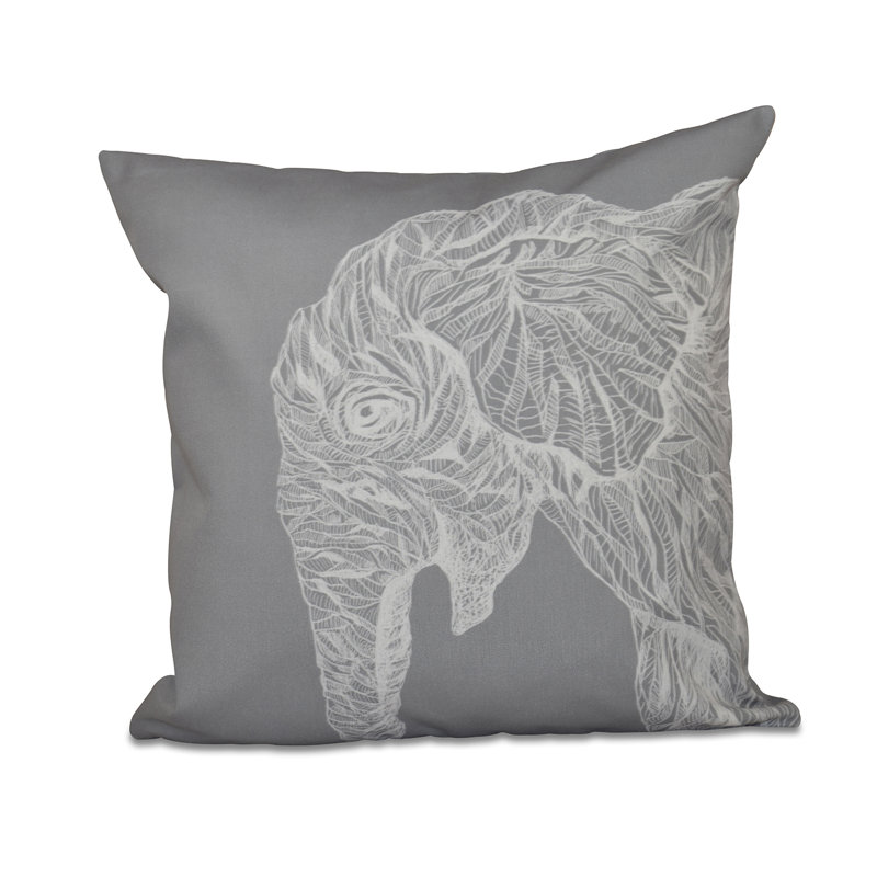 Animal Magnatism Reversible Throw Pillow, Grey, 26" H x 26" D