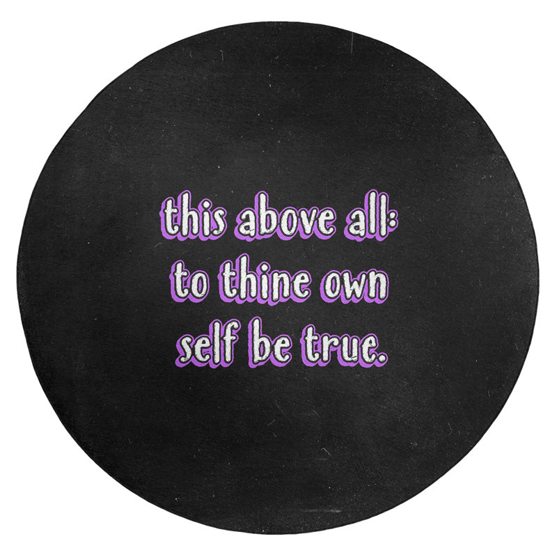 Tapis en chenille de polyester style citations inspirantes Quotes, Rond 5 pi