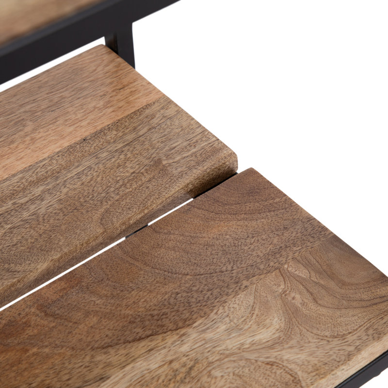 Solid Wood Top End Table with Storage