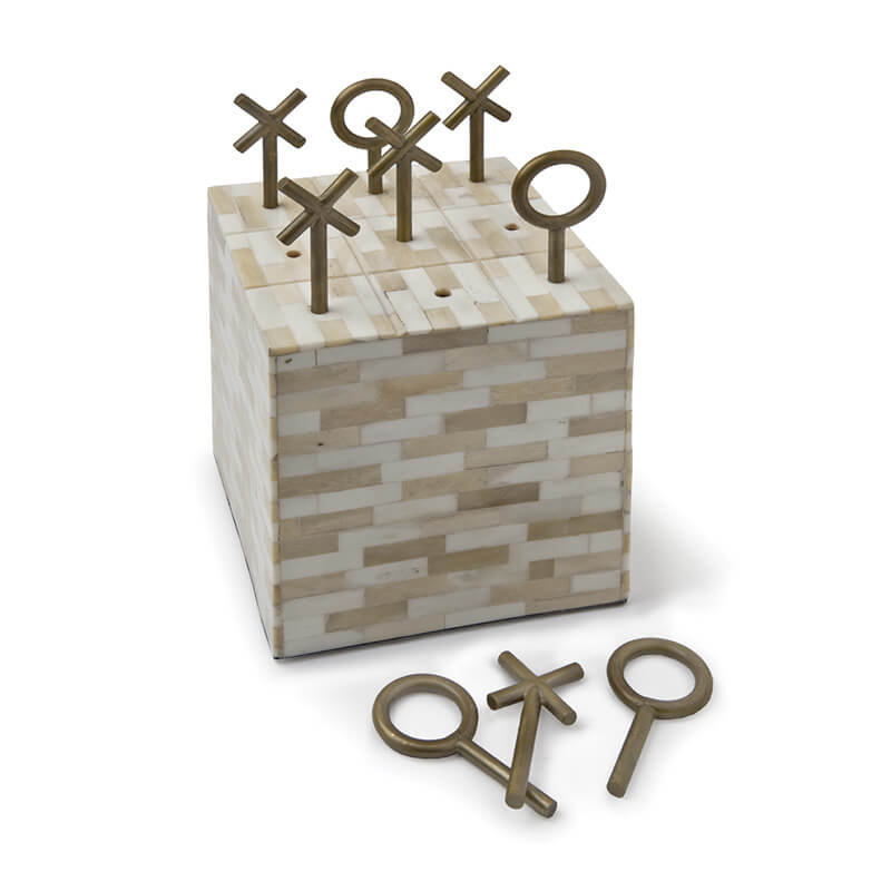 Tic Tac Toe- Tone Bone Block, Multi