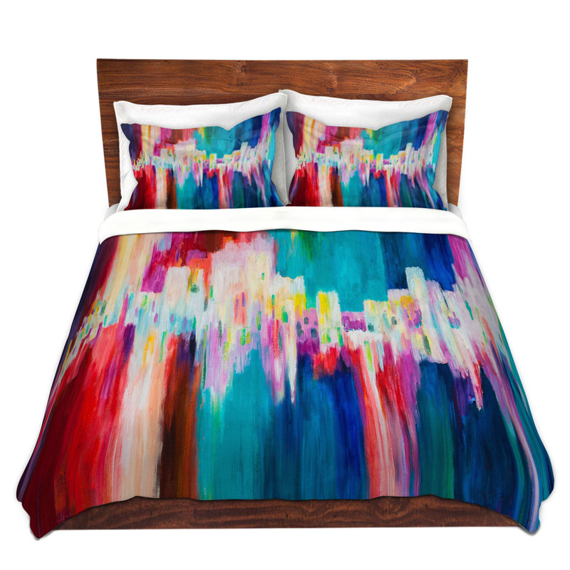 Ensemble de housse de couette arc-en-ciel eq, 1 housse de couette grand + 2 taies standards