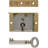 Small Brass Half Mortise Chest or Box Lock with Skeleton Key