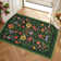 Floral Machine Washable Rug Non-Slip Farmhouse Floor Cover, Stain-Resistant Low Pile Indoor Carpet Mat for Living Room
