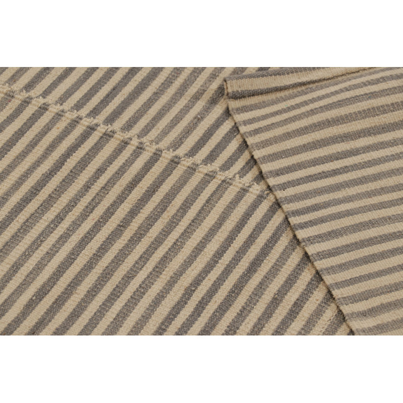Rug & Kilim’S Contemporary Kilim With Textural Beige And Gray Stripes