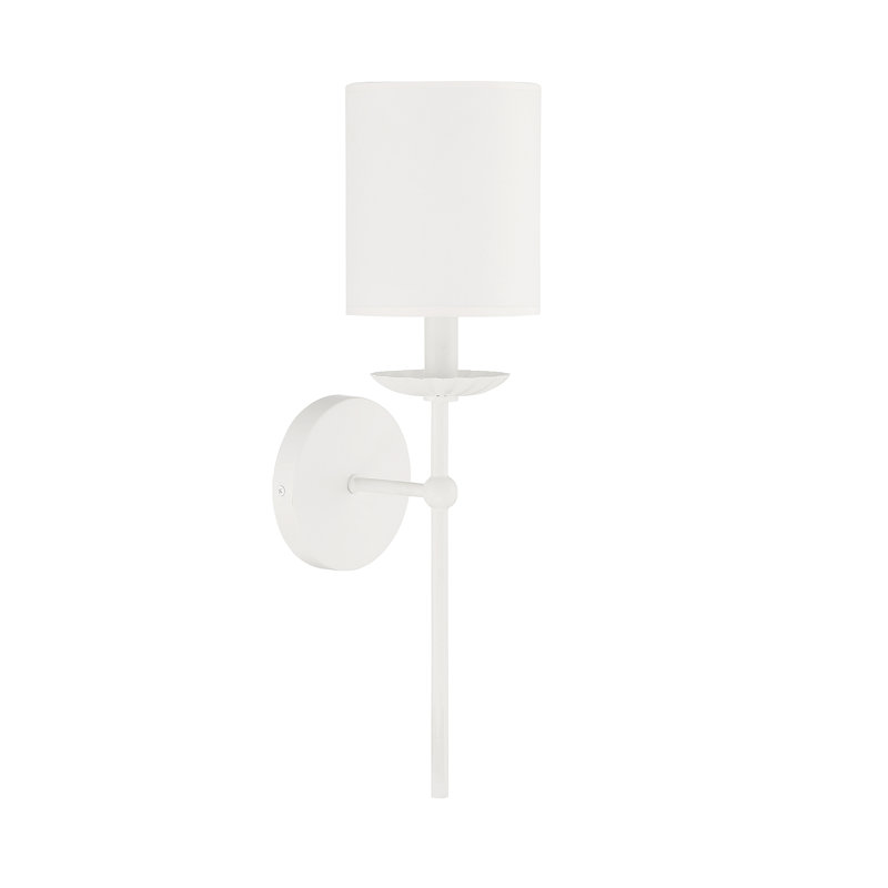 Meridian 1-Light Wall Sconce in White, White, White