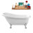 61" Streamline Clawfoot Soaking Acrylic Bathtub With Drain, Clawfeet, and Bamboo Tray-63425095-63425097