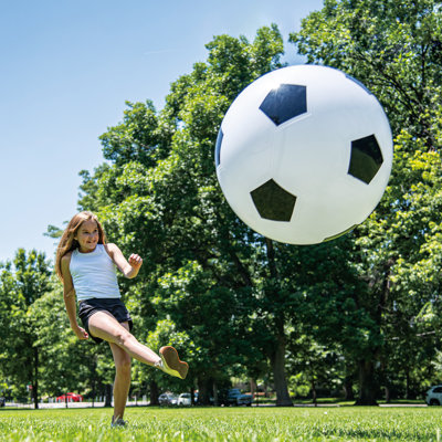 Do-U-Play: Jumbo Soccer Ball - Inflatable Ball, Outdoor Sports Play, Kick-Chase-Bounce, Hand Pump, Easy Inflate & Deflate, Adults & Kids Ages 3+
