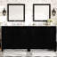 Armoire de salle de bain double 72 po Wymer - Finition, lavabos en céramique, portes, rangement spacieux avec éviers rétro, bois massif, poignées dissimulées, installation facile