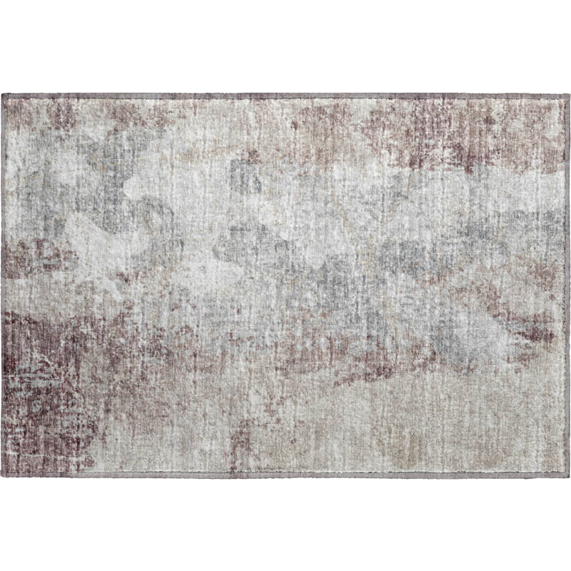 Premium Machine Washable Driessen AMF68 Plum Rug, Rectangle 1'8" x 2'6"