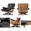 Plateau en cuir fleur noir, méridienne et repose-pieds de style Mid-Century, chaise moderne de conception classique, support de base robuste pour bureau d'étude de salon, noyer, rehausse
