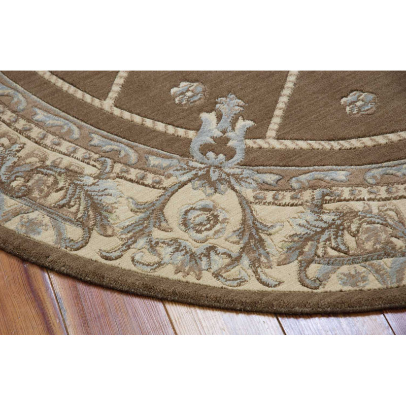 Tapis de zone vison laine Payzley, Rond 5 pi 6 po