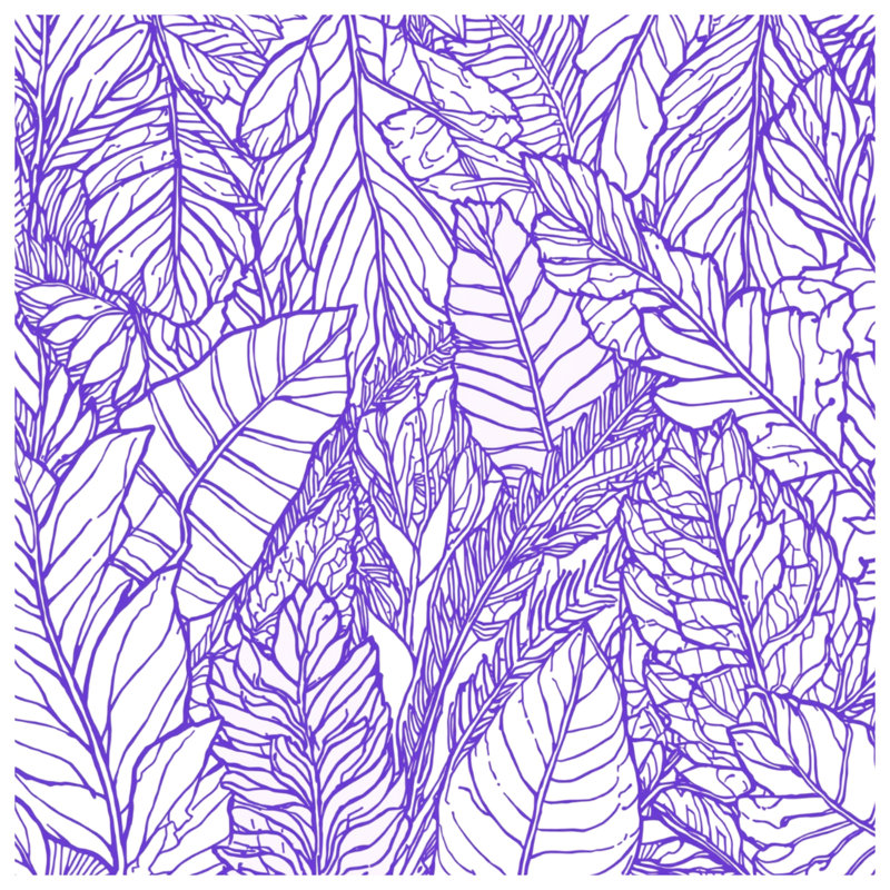 Tapisserie murale "Feuille mauve" - décoration murale feuilles, 68 po H x 80 po L avec 4 œillets