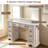 48" Farmhouse Makeup Vanity Desk With Hd Mirror And Lights, Vanity Table With 8 Drawers，With Glass Top And Power For Bedroom-1805907743