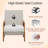 Upholstered Accent Chair With Rattan Arms And Solid Wood Legs-154595174
