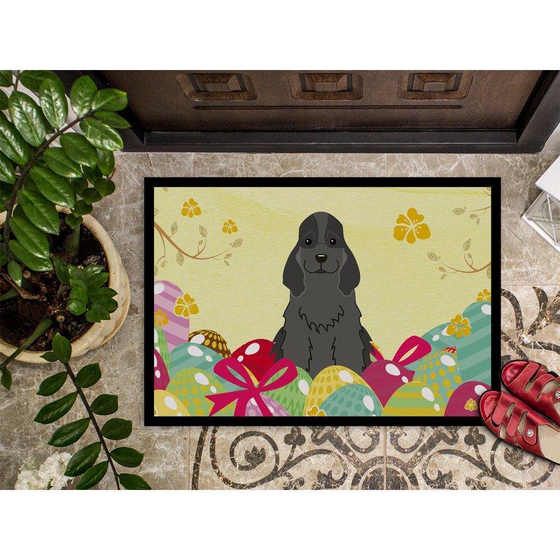 Saroyan Non-Slip Easter Outdoor Doormat, Black