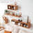 Solid Oak Wall Shelf With Multi-Cubby Design