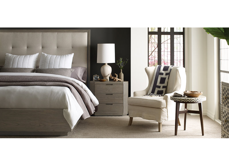 Palmer Upholstered Standard 2 Piece Bedroom Set, Mink, Queen