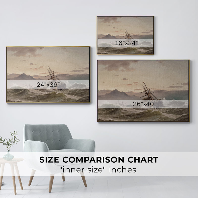 «Vintage Nautical Print-CCXII» sur, Toile avec cadre flottant or, H 17 po x l 25 po