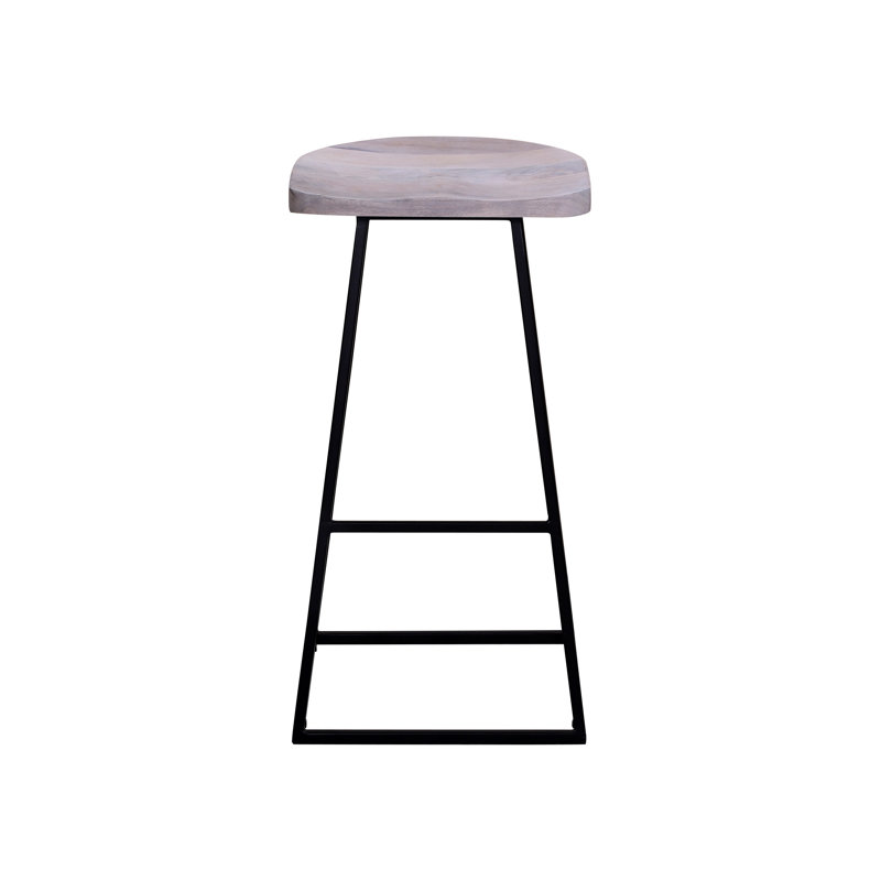 Evis Counter Stool with Metal Frame, Ivory, Bar Stool (30" Seat Height)